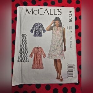 New Uncut McCalls Womens Top And Dress In 2 Lengths Sewing Pattern sz XSM SM MD